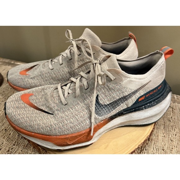 Nike Men's ZOOMX Invincible Run FK3 Running Shoes, Oatmeal/Orange Sz-13 - Picture 3 of 11